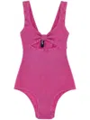 Rotate Birger Christensen Reina Olga Swimsuit Bow Detail In ピンク
