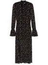 Rotate Birger Christensen Crinkled Tie-strap Maxi Dress In Black