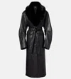 Rotate Birger Christensen Croc-effect Leather Coat In Black