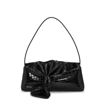 Rotate Birger Christensen Croco Shoulder Bag In Black
