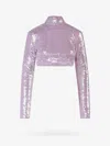 Rotate Birger Christensen Crop Fit Top With All-over Sequins In Purple