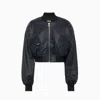 Rotate Birger Christensen Rotate Cropped Braided Bomber Jacket In Black