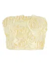 Rotate Birger Christensen Spaghetti Strap Top With Rose Appliques In Neutral