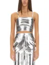 Rotate Birger Christensen Metallic Crop Top In Metallic
