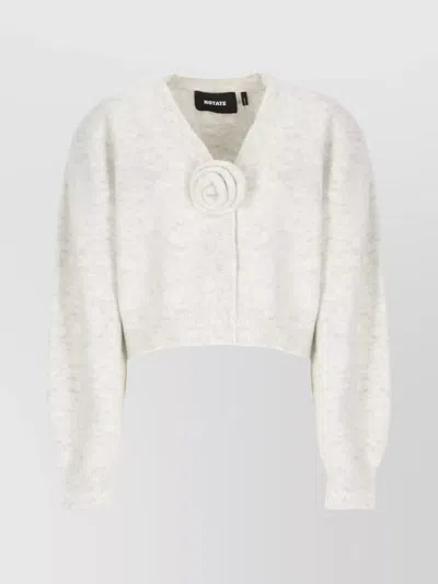ROTATE BIRGER CHRISTENSEN CROPPED ALPACA AND WOOL CARDIGAN WITH V-NECK