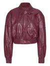 Rotate Birger Christensen Bomber Jacket In Burgundy