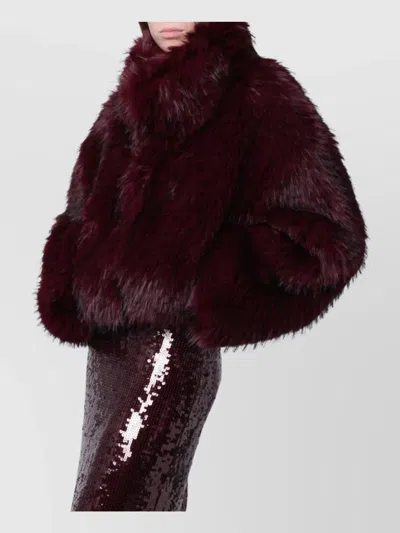 ROTATE BIRGER CHRISTENSEN CROPPED FAUX FUR HIGH COLLAR COAT