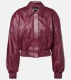 Rotate Birger Christensen Rotate Silk-finish Bomber Jacket With Ribbed Cuffs In Burgundy