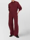 Rotate Birger Christensen Cropped Hooded Knitwear With Ribbed Finish In Burgundy