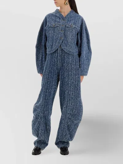 Rotate Birger Christensen Cropped Length Front Pockets Long Sleeves In Animal Print