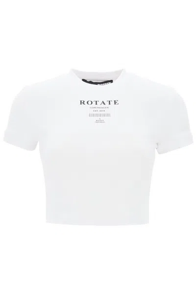 Rotate Birger Christensen Rotate Sunday Womens Bright White Brand-print Round-neck Stretch-organic Cotton T-shirt