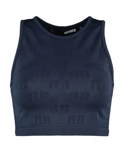 Rotate Birger Christensen Cropped Sleeveless Top In Black