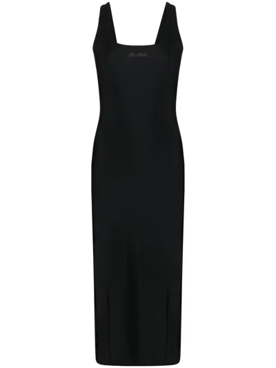Rotate Birger Christensen Crystal-embellished Logo Midi Dress In Black