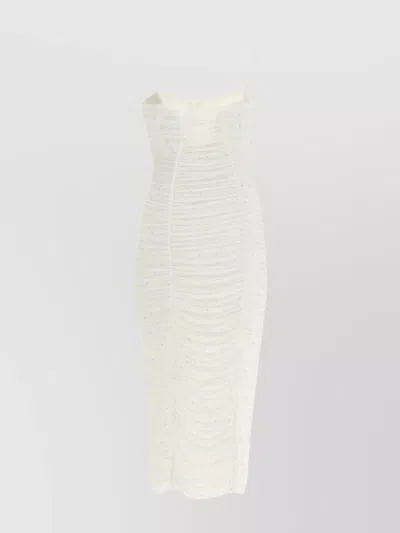 Rotate Birger Christensen Crystal Embellished Ruched Midi Dress In Animal Print