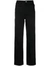 Rotate Birger Christensen Rotate Straight Jeans With Cristal Fringes In Black