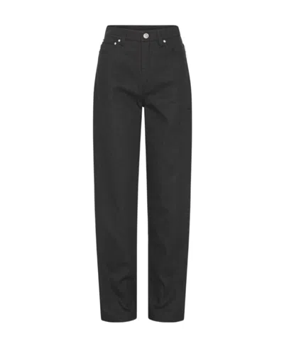 Rotate Birger Christensen Crystal-embellished Straight-leg Jeans In Black