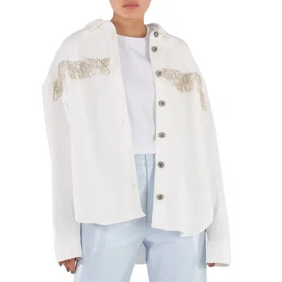 Rotate Birger Christensen Crystal-embellished Top In White