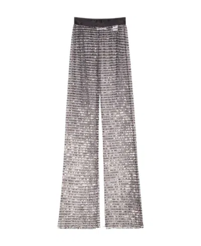 Rotate Birger Christensen Crystal-embellished Trousers In Gray