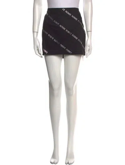Pre-owned Rotate Birger Christensen Crystal Embellishments Mini Skirt W/ Tags In Black