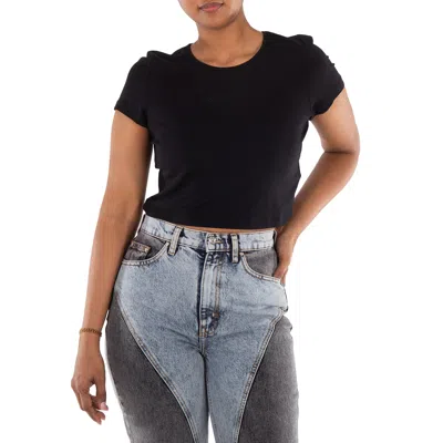 ROTATE BIRGER CHRISTENSEN CRYSTAL LOGO CROPPED T-SHIRT