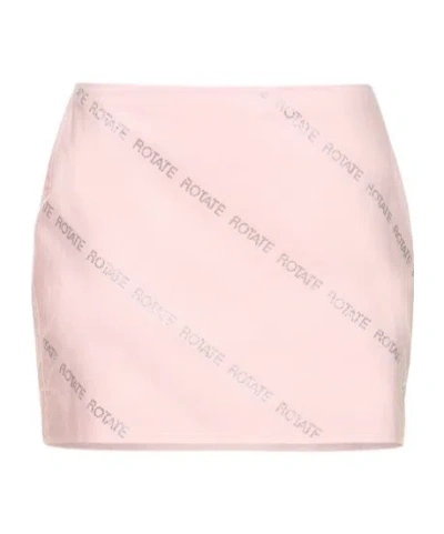 Rotate Birger Christensen Crystal Logo Mini Skirt In Brown