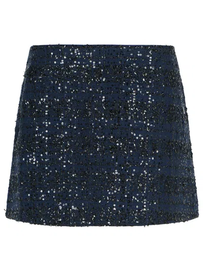 ROTATE BIRGER CHRISTENSEN DARK BLUE POLYESTER MINISKIRT