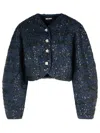 Rotate Birger Christensen Rotate Dark Blue Polyester Short Jacket In Blue