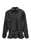 Rotate Birger Christensen Rotate Birgerchristensen Biker Jacket In Lamb Leather In Dark Brown In Multi