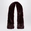 Rotate Birger Christensen Dark Burgundy Faux Fur Scarf In Burgundy