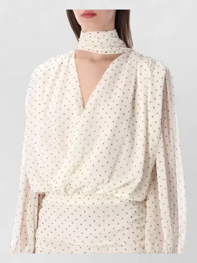 Rotate Birger Christensen Rotate Birgerchristensen Rotate Floral Polka Dot Chiffon Mini Dress In White