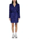Rotate Birger Christensen Rotate Deep V-neck Sequined Evening Dress With Adjustable Belt