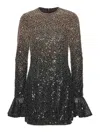 Rotate Birger Christensen Gradient Sequin Dress With Full Skirt Rotate In Gray