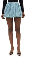 Rotate Birger Christensen Rotate Birgerchristensen Denim Balloon Mini Skirt In Beige Blue Denim