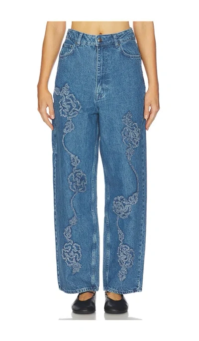 Rotate Birger Christensen Denim Boyfriend Jeans In Blue