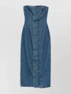 Rotate Birger Christensen Button-detail Denim Dress