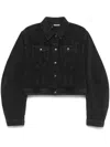 Rotate Birger Christensen Oversized Denim Jacket Studded Detail In Black