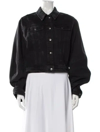 Pre-owned Rotate Birger Christensen Denim Jacket In Black