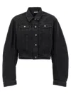 Rotate Birger Christensen Oversized Denim Jacket Studded Detail In Black