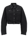 Rotate Birger Christensen Oversized Denim Jacket Studded Detail In Black