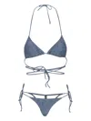 Rotate Birger Christensen Denim-print Bikini In Blue
