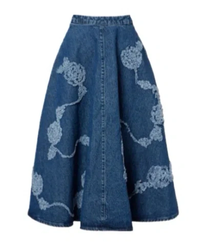 Rotate Birger Christensen Denim Skirt In Blue