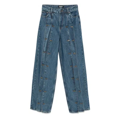 Rotate Birger Christensen Denim Straight-leg Jeans In Blue