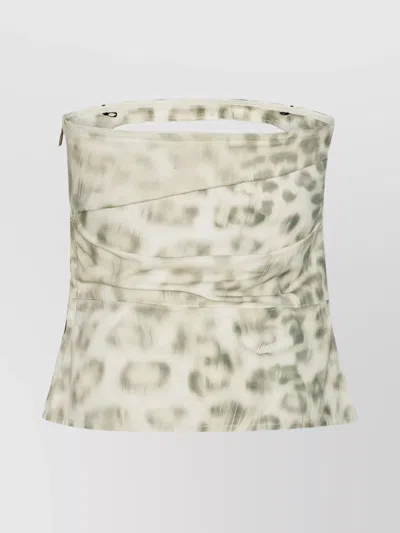Rotate Birger Christensen Denim Top Leopard Print