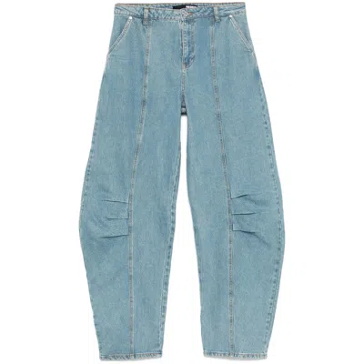 Rotate Birger Christensen Denim Wide-leg Jeans In Blue