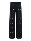 Rotate Birger Christensen Jeans Con Bottoni Black Denim In Black