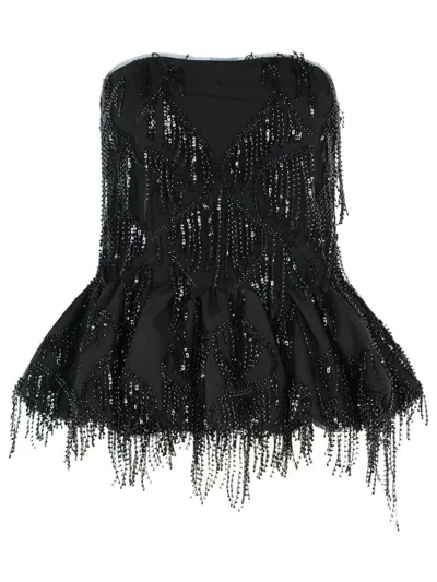 ROTATE BIRGER CHRISTENSEN DORLA' BLACK POLYESTER TOP