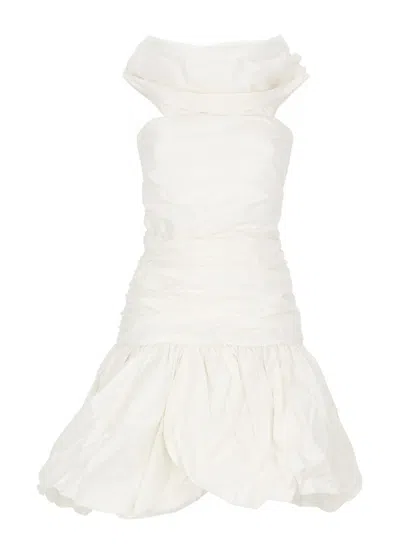 Rotate Birger Christensen Drape Dress In White