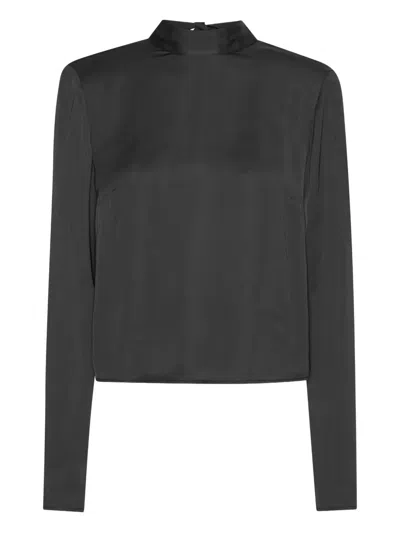 Rotate Birger Christensen Draped-back Top In Black