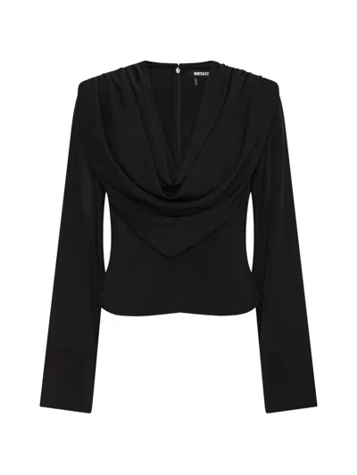 Rotate Birger Christensen Draped Blouse Black