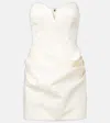 Rotate Birger Christensen Sweetheart-neck Draped Minidress - Women's - Polyester/elastane/recycled Polyester In White